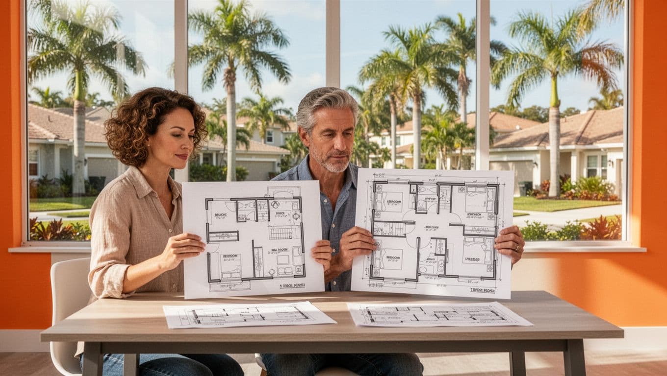 Florida buyer compares one-bedroom and two-bedroom home layouts