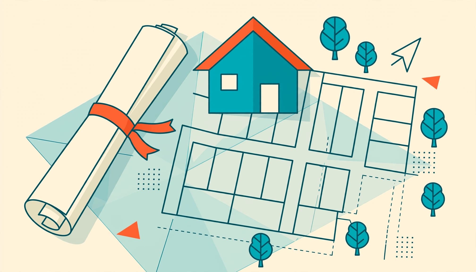 Florida deed restrictions illustrated with a recorded deed, house, and subdivision map.