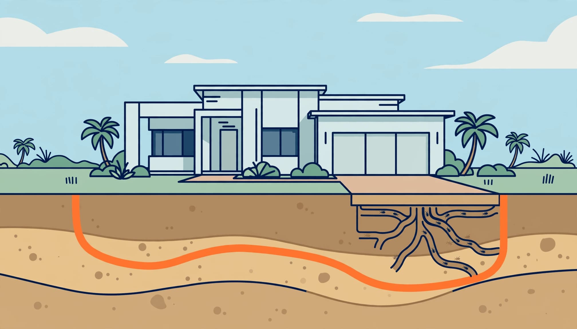 Florida termite protection around a new home's foundation